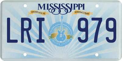 MS license plate LRI979