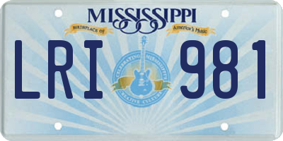 MS license plate LRI981