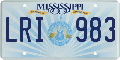 MS license plate LRI983