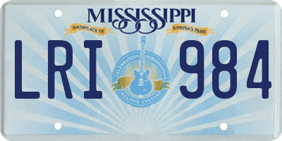 MS license plate LRI984