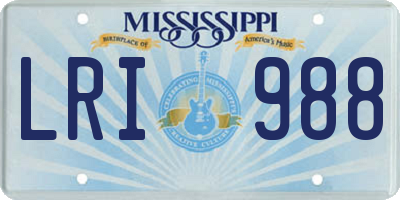 MS license plate LRI988