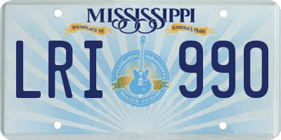 MS license plate LRI990