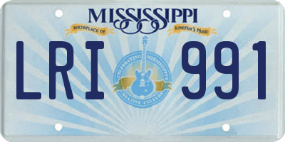 MS license plate LRI991