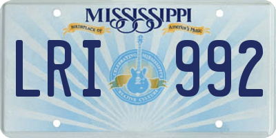 MS license plate LRI992