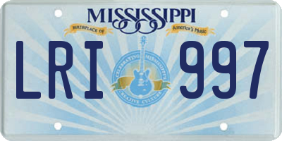MS license plate LRI997