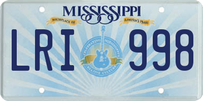 MS license plate LRI998
