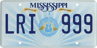 MS license plate LRI999