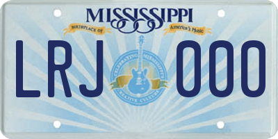 MS license plate LRJ000