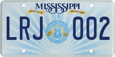 MS license plate LRJ002