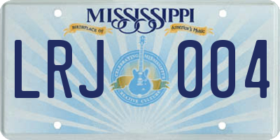 MS license plate LRJ004
