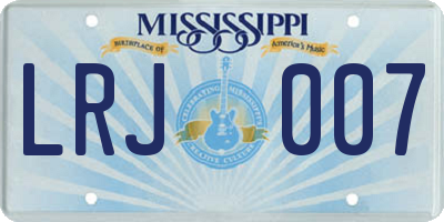 MS license plate LRJ007