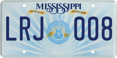 MS license plate LRJ008