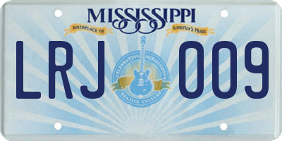 MS license plate LRJ009