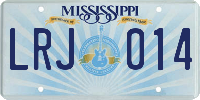 MS license plate LRJ014