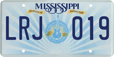 MS license plate LRJ019