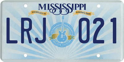 MS license plate LRJ021
