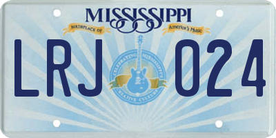 MS license plate LRJ024