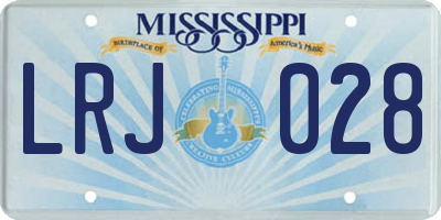 MS license plate LRJ028