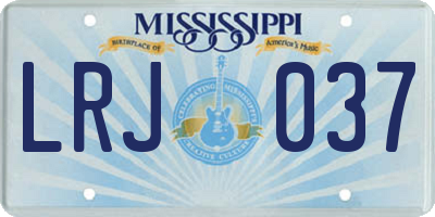 MS license plate LRJ037