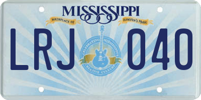 MS license plate LRJ040
