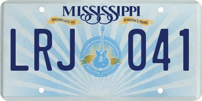 MS license plate LRJ041