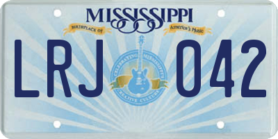 MS license plate LRJ042