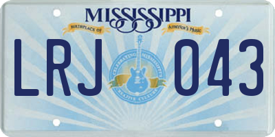 MS license plate LRJ043