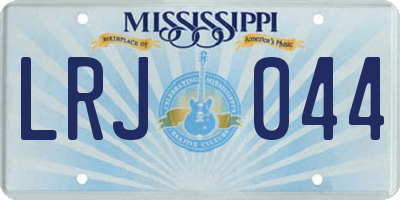 MS license plate LRJ044