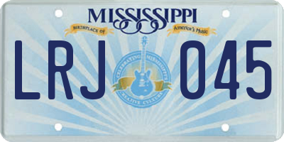 MS license plate LRJ045