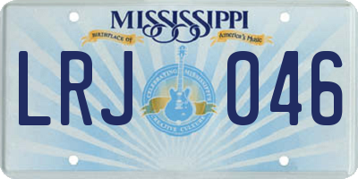 MS license plate LRJ046