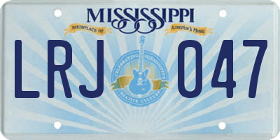 MS license plate LRJ047