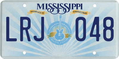 MS license plate LRJ048