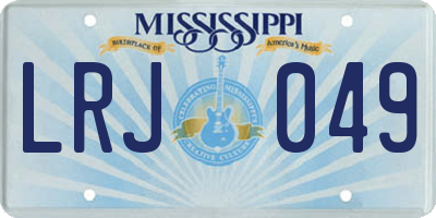 MS license plate LRJ049