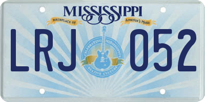 MS license plate LRJ052