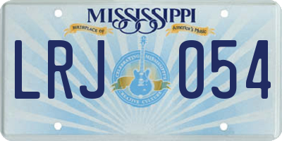 MS license plate LRJ054