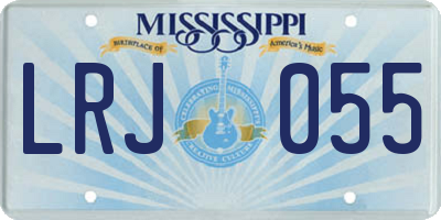 MS license plate LRJ055