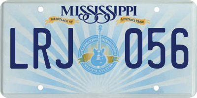 MS license plate LRJ056