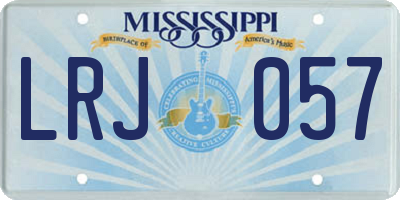 MS license plate LRJ057