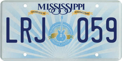 MS license plate LRJ059
