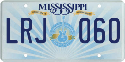MS license plate LRJ060