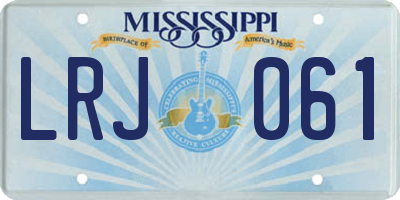 MS license plate LRJ061