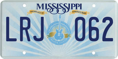 MS license plate LRJ062