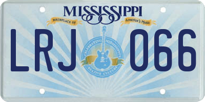 MS license plate LRJ066