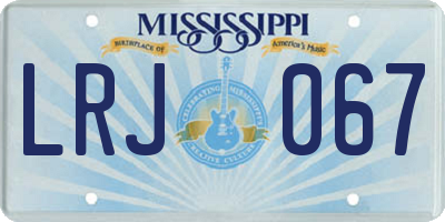 MS license plate LRJ067