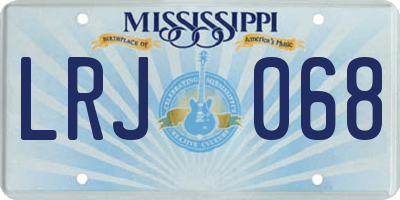 MS license plate LRJ068