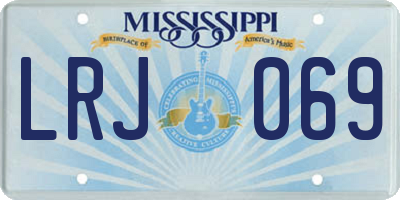 MS license plate LRJ069