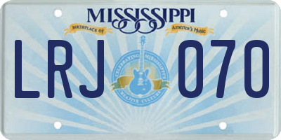 MS license plate LRJ070