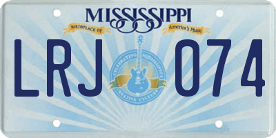 MS license plate LRJ074