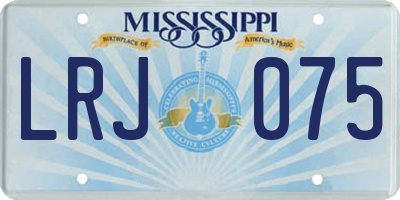 MS license plate LRJ075