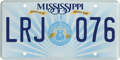 MS license plate LRJ076
